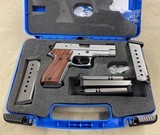 Sig Sauer P220 Stainless Steel .45 ACP Box 6 Magazines Hogue Wood Grips - 1 of 11