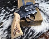 S&W .38 Military & Police Pre-Model 10 Sambar stag stocks 2.5” Snubby - 7 of 13