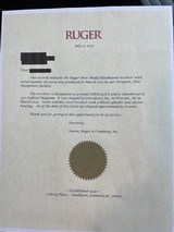 “Pinto” 8-Shot .327 Ruger Blackhawk 1 of 75 Authentication Letter - 3 of 8