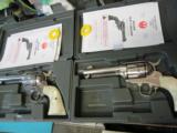 Cowboy Action, Pair of Ruger New Vaquero .357 Revolvers, Very Clean ! in Boxes - 1 of 12