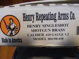 Henry 410
Single Shot
Brass New In Box - 6 of 7