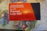ONE BRICK OF 1000 FEDERAL 215 MAGNUM RIFLE PRIMERS - 1 of 4