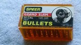 FACTORY SEALED BOX OF 50 SPEER GRAND SLAM BULLETS - 1 of 3