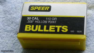 SPEER 110GR HOLLOW POINT BULLETS CAL. 308