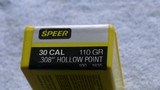 SPEER 110GR HOLLOW POINT BULLETS CAL. 308 - 3 of 3