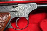 1923 Colt pre-woodsman Beautifully Engraved 22LR & display case automatic pistol - 10 of 13