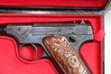 1923 Colt pre-woodsman Beautifully Engraved 22LR & display case automatic pistol - 2 of 13