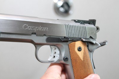 Caspian model 1911 Long Slide 45 acp stainless - Image 7 of 10