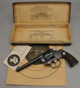 COLT, New Service Revolver, 6” x .38,
w/ Box - 1 of 15
