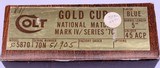 COLT, Series 70, Gold Cup National Match, c.1978, As New, SN: 70N 51905 - 20 of 20
