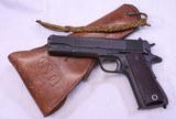 COLT, M1911 A1, All Original Finish & Parts, Early WW2 Gun, w/ Holster,
SN: 849319 - 1 of 20