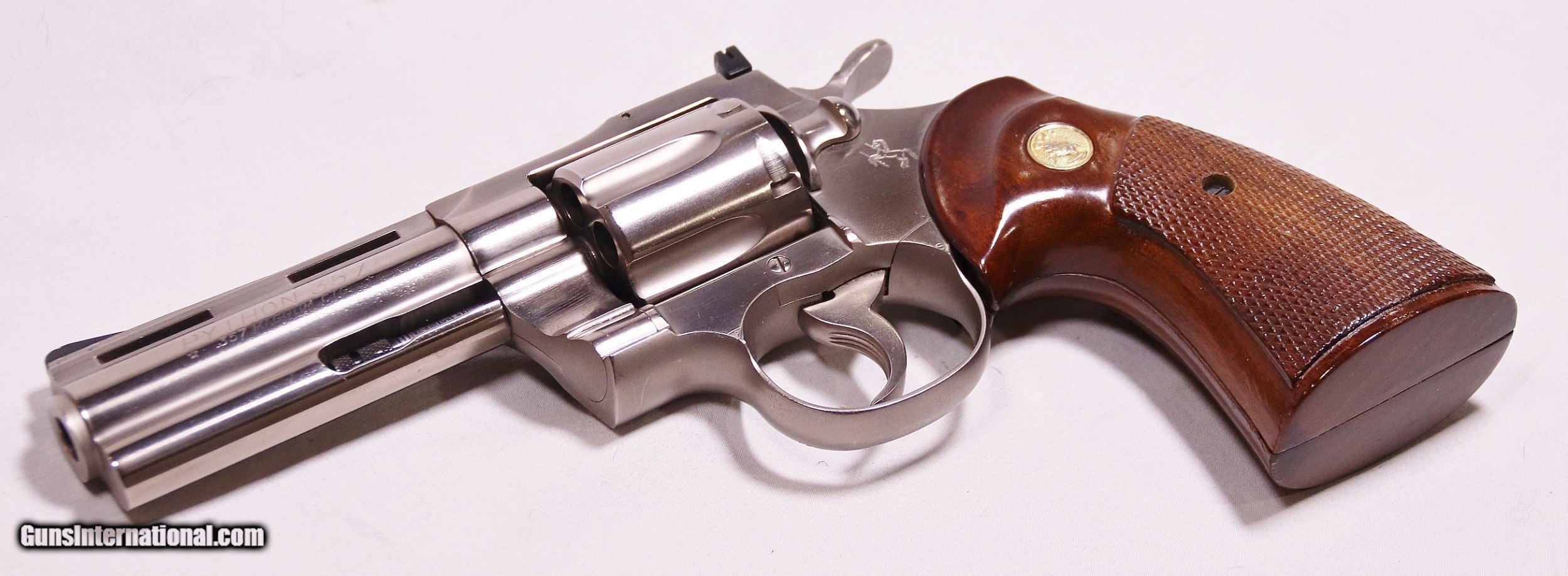 Colt Python, Rare Electroless Nickel, 1966, 4inch Barrel, Exc.