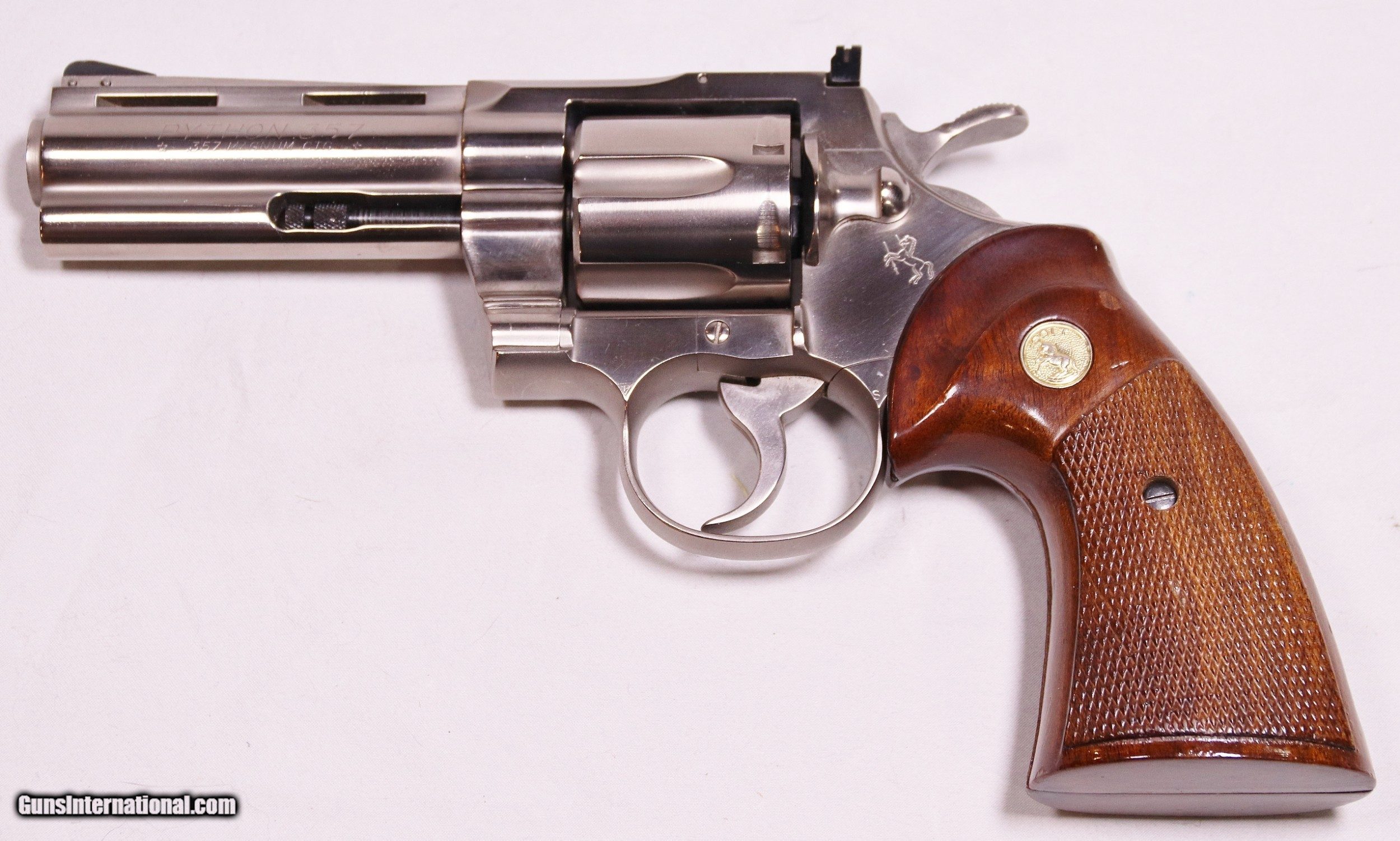 Colt Python, Rare Electroless Nickel, 1966, 4inch Barrel, Exc.