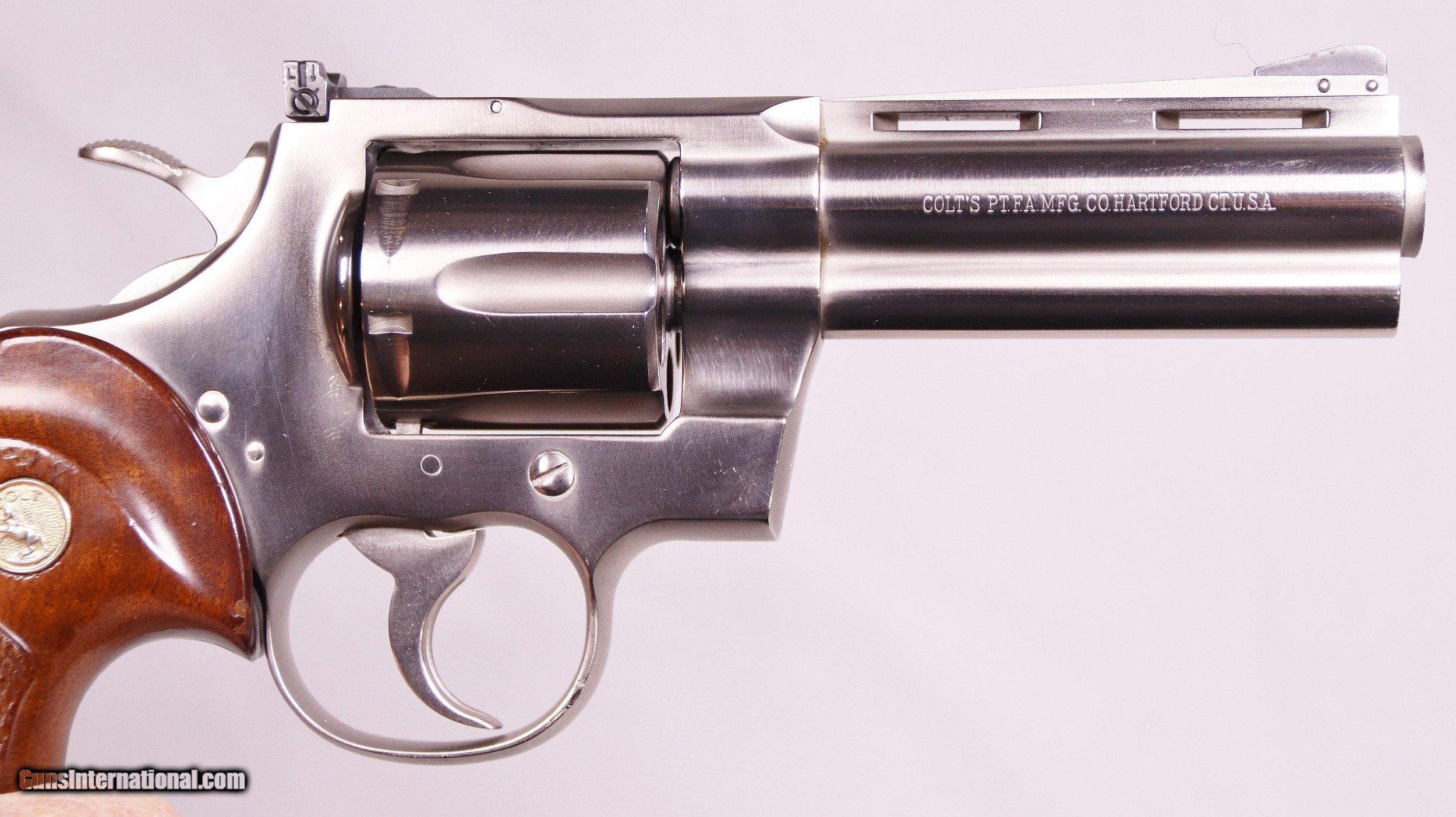 Colt Python, Rare Electroless Nickel, 1966, 4inch Barrel, Exc.