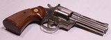 Colt Python, Rare Electroless Nickel, 1966, 4inch Barrel, Exc. - 4 of 20
