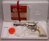 COLT  SAA,  .44-40 x 4 3/4”, Nickel, Factory Ivory, NEW IN BOX - 1 of 15