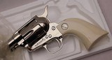 COLT  SAA,  .44-40 x 4 3/4”, Nickel, Factory Ivory, NEW IN BOX - 6 of 15