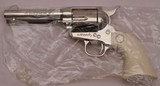 COLT  SAA,  .44-40 x 4 3/4”, Nickel, Factory Ivory, NEW IN BOX - 3 of 15