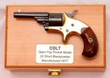Colt, Open Top Pocket Revolver, Original Finish, Cased, Colt Letter, c.1877,  Antique - 2 of 20