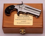 Frank Wesson Double Barrel Derringer w/ Dirk, .41 RF, Restored, Cased, c.1860’s, Antique - 4 of 20