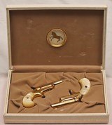 Colt Lady Deringer Cased Pair, Gold Plated w/Faux Pearl Grips, w/RARE outer box, Cal. .22 Short   - 1 of 17