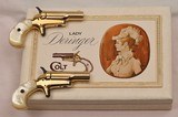 Colt Lady Deringer Cased Pair, Gold Plated w/Faux Pearl Grips, w/RARE outer box, Cal. .22 Short   - 15 of 17