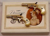Colt Lady Deringer Cased Pair, Gold Plated w/Faux Pearl Grips, w/RARE outer box, Cal. .22 Short   - 14 of 17