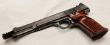 S&W M-41, Rimfire Single Action Target pistol, .22LR x 7 3/8” Barrel, w/ Muzzle Brake & Weight, Excellent Cond. - 2 of 19