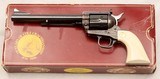 COLT, New Frontier SAA, .44 Special X 7 1/2”, Royal Blue / Case / Ivory, New Un-fired, Box   - 19 of 20