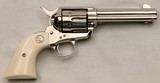 COLT,  SAA, .45, 4 3/4” Barrel, Nickel w/ Factory Ivory, Model P1841, NEW,  Box & Papers, SN: SA92845  - 8 of 18