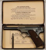COLT, Woodsman, 4 1/2”, c.1940 w/Box, Papers, Screw Driver, EXC. Cond.   - 1 of 17