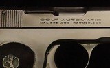Colt, M1908 Pocket, .380 Cal, Nickel, Original Finish, c.1929, Exc. Cond - 10 of 15