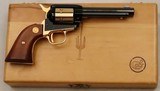 Colt  “1912- New Mexico Golden Anniversary – 1962”  Scout Revolver, Gold Plated & Blued, Un-Fired, .22 Cal   - 3 of 17