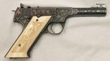 High Standard, H.D. Military,  GERMAN ENGRAVED w/ CARVED IVORY, .22 LR, 4 1/2”, c.1946, EXC. Cond. - 9 of 20