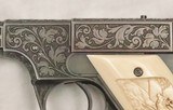 High Standard, H.D. Military,  GERMAN ENGRAVED w/ CARVED IVORY, .22 LR, 4 1/2”, c.1946, EXC. Cond. - 5 of 20