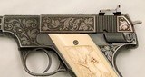 High Standard, H.D. Military,  GERMAN ENGRAVED w/ CARVED IVORY, .22 LR, 4 1/2”, c.1946, EXC. Cond. - 3 of 20