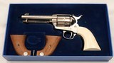 COLT,  SAA, .45, 4 3/4” Barrel, Nickel & Ivory, NEW Unfired Unturned, Box & Papers, SN: S06617A  - 2 of 20