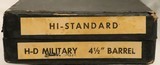 HI-STANDARD, H-D MILITARY, .22 X 4 1/2”, w/Box & Papers, c.1947 - 1 of 20