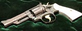 S&W Mod 19-2, Engraved / Ivory / Gold Inlay / Gold Plated, Un-Fired, c.1967 - 12 of 20