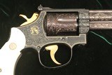 S&W Mod 19-2, Engraved / Ivory / Gold Inlay / Gold Plated, Un-Fired, c.1967 - 2 of 20