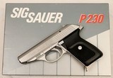 Sig Sauer, P-230, .380 ACP, Stainless, NEW IN BOX, Un-Fired, Perfect !   - 1 of 10