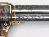 Colt, SAA, By Master Engraver R. Nott, Cased, Engraved, Gold Inlay, Gold Plated, Blue / Case & Ivory Grips - 16 of 20