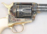 Colt, SAA, By Master Engraver R. Nott, Cased, Engraved, Gold Inlay, Gold Plated, Blue / Case & Ivory Grips - 14 of 20