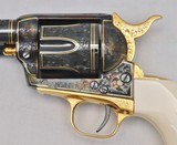 Colt, SAA, By Master Engraver R. Nott, Cased, Engraved, Gold Inlay, Gold Plated, Blue / Case & Ivory Grips - 5 of 20