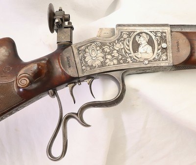 Schuetzen, System Aydt, 8.15x46R, Original Sights, Engraved, Identified, Excellent - Image 7 of 20