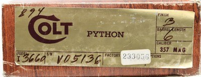 COLT, Python, 6in, c.1979, AS NEW, w/ Box, & Papers, SN: V05136 - Image 17 of 17