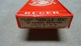 EARLY RUGER NEW MODEL SUPER SINGLE SIX .22 LR AND .22 MAGNUM CONVERTIBLE, MADE 1978, NEW IN BOX - 9 of 9