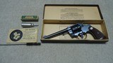 SCARCE .32-20 CALIBER OFFICIAL POLICE 6" REVOLVER WITH ORIGINAL FACTORY BOX, PAPERS, BRUSH AND OILER, #575XXX, MADE DURING SOME OF THE WORST OF T - 1 of 11