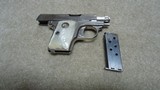 RARE NICKEL FINISH AND "DEEP DISH" COLT MEDALLION PEARL GRIPS, 1908 .25 ACP AUTO PISTOL, #191XXX, MADE 1918 - 8 of 10