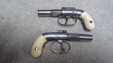 TWO MATCHING FACTORY ENGRAVED ALLEN & THURBER SINGLE SHOT BAR-HAMMER DERRINGERS WITH IVORY GRIPS - 9 of 10